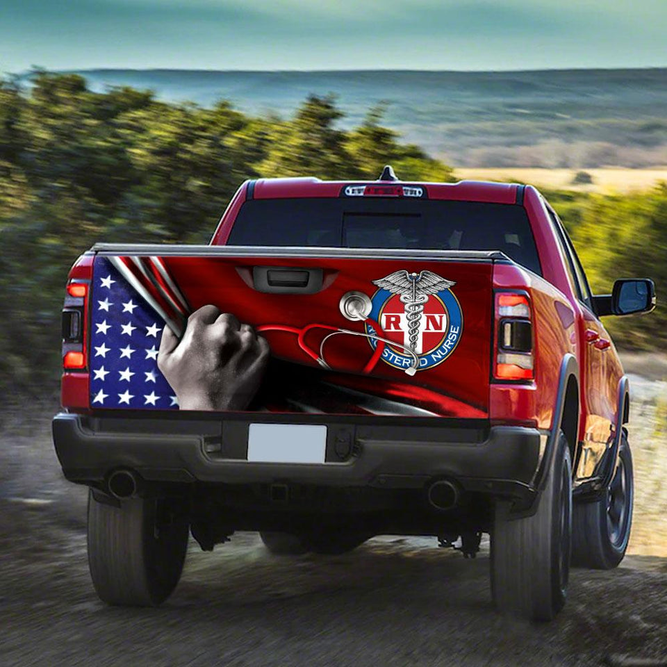 Registered Nurse truck Tailgate Decal Sticker Wrap Tailgate Wrap Decals For Trucks