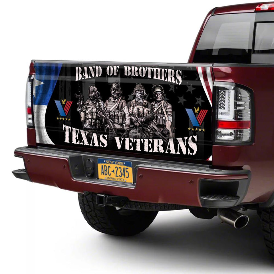 Texas Veterans truck Tailgate Decal Sticker Wrap Veteran Day Veteran Gifts Veteran Decoration Idea Band Of Brothers Tailgate Wrap Decals For Trucks