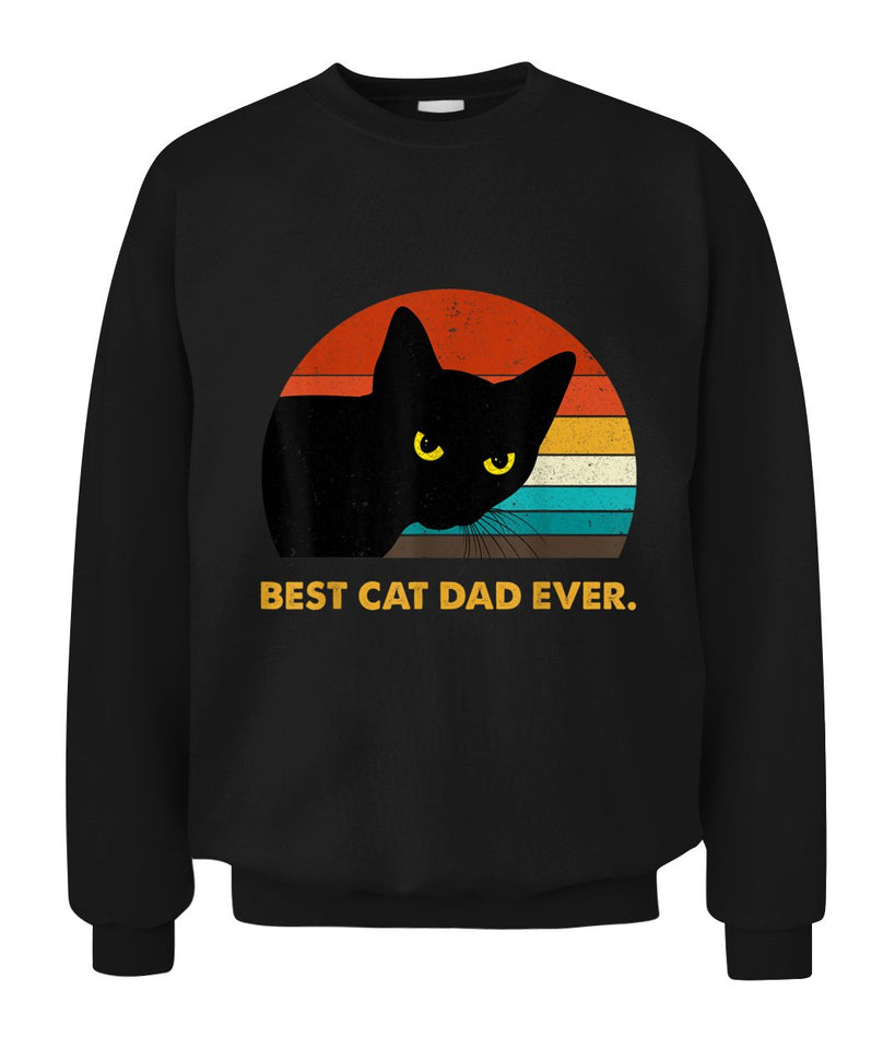 Best Cat Dad Ever Vintage Mens TShirt Black Cat Daddy Tee