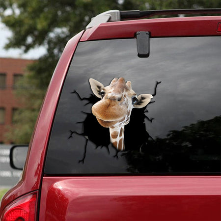 [th0047-snf-tpa]-giraffe-crack-car-sticker-giraffe-lover