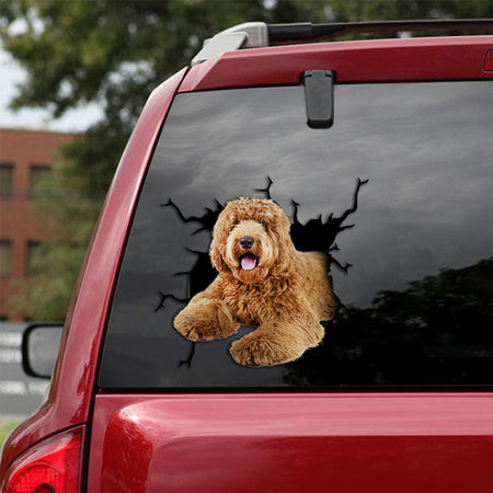 [th0057-snf-tpa]-labradoodle-crack-car-sticker-dogs-lover