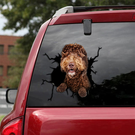 [th0061-snf-tpa]-labradoodle-crack-car-sticker-dogs-lover
