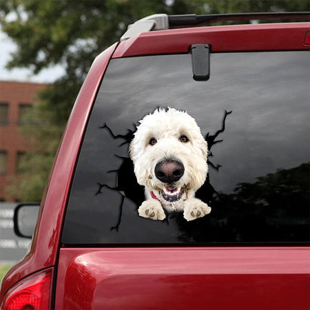 [th0062-snf-tpa]-labradoodle-crack-car-sticker-dogs-lover