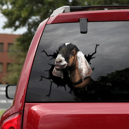 [th0053-snf-tpa]-nubian-goat-crack-car-sticker-goats-lover