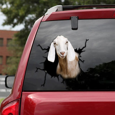 [th0054-snf-tpa]-nubian-goat-crack-car-sticker-goats-lover
