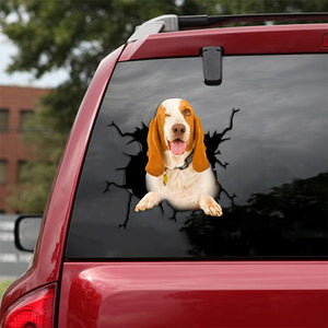 [th0517-snf-tpa]-basset-hound-crack-car-sticker-dogs-lover