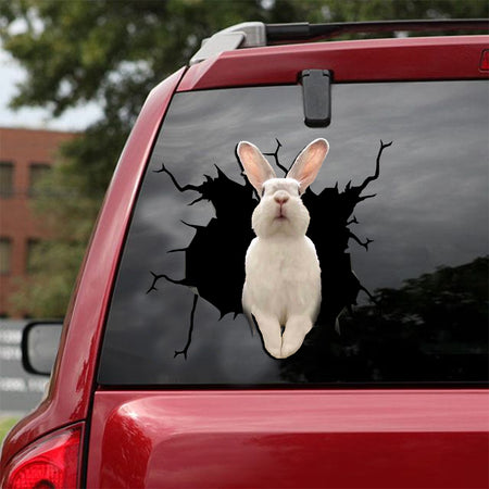[ld0119-snf-lad]-giant-continental-rabbit-crack-car-sticker-rabbit-lover
