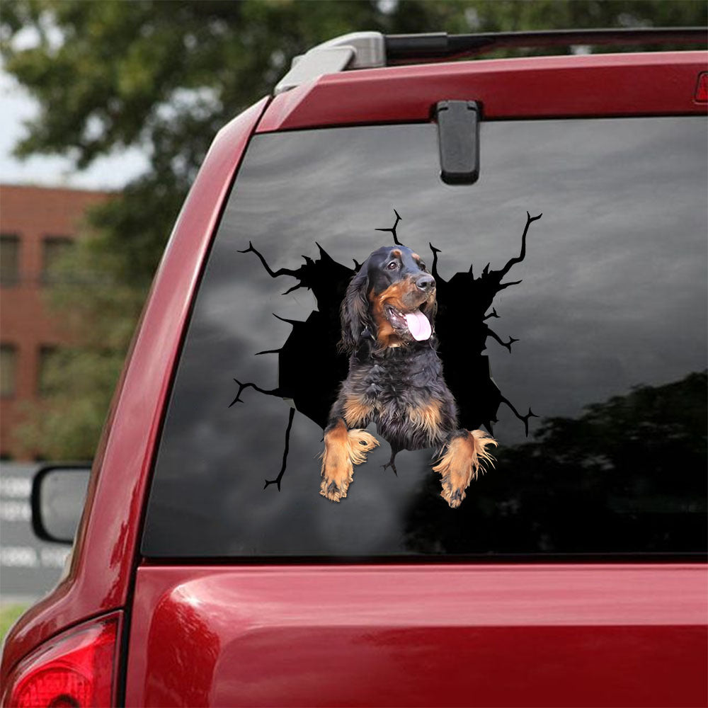 [ld0592-snf-lad]-gordon-setter-crack-car-sticker-dogs-lover