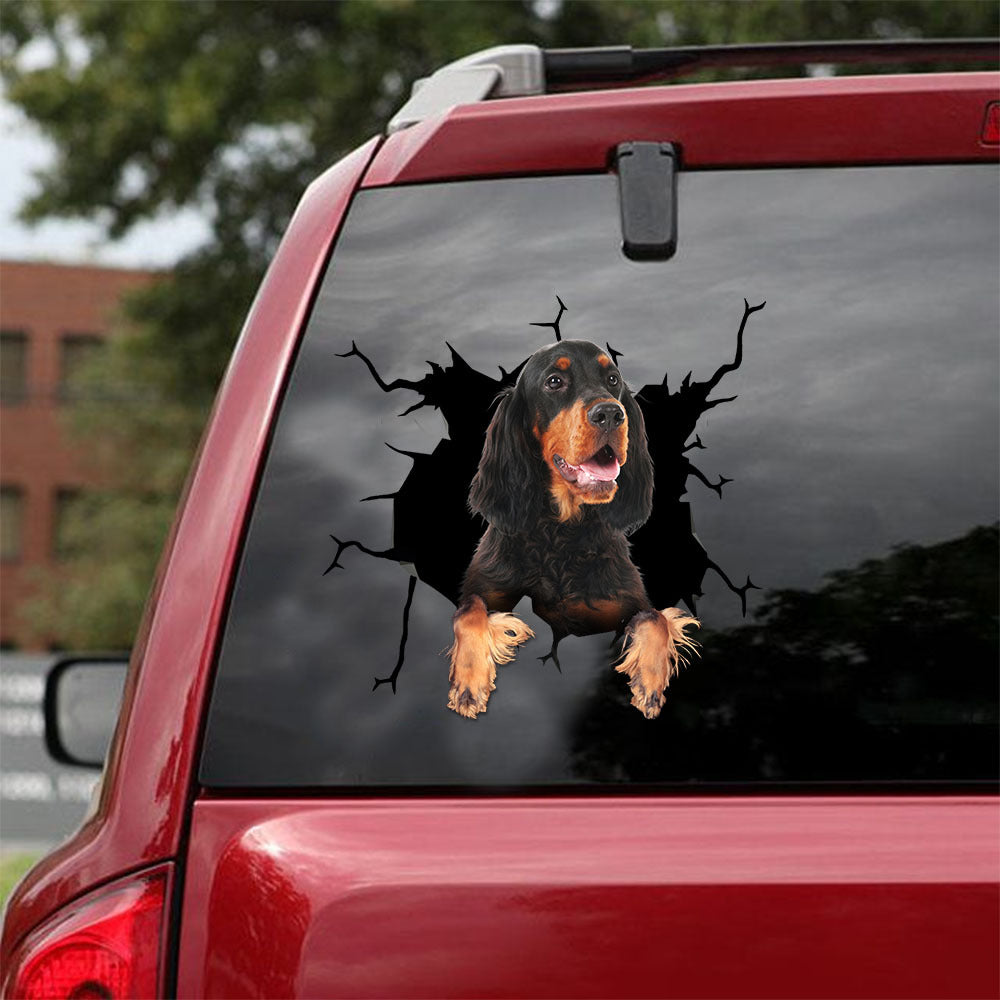 [ld0595-snf-lad]-gordon-setter-crack-car-sticker-dogs-lover