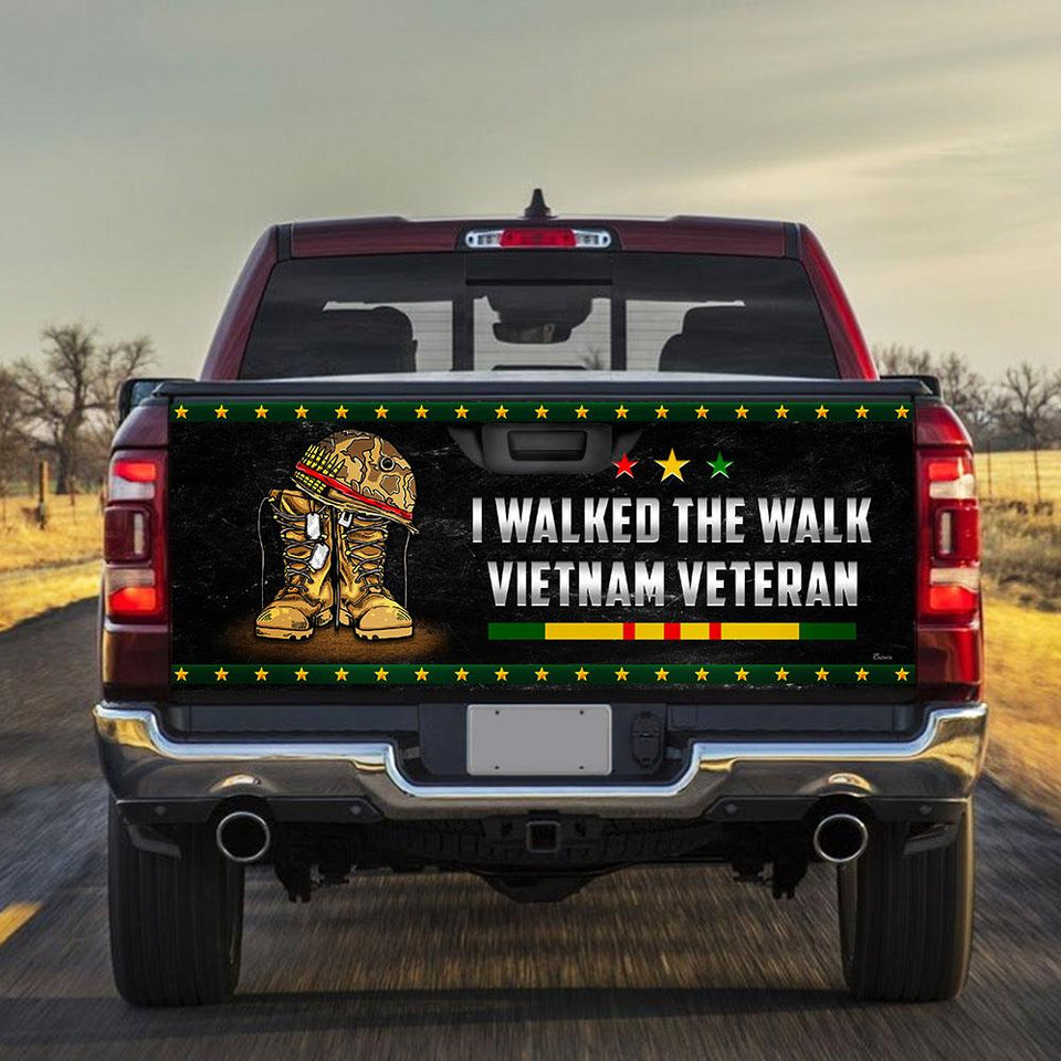Vietnam Veterans truck Tailgate Decal Sticker Wrap Veteran Day Veteran Gifts Veteran Decoration Idea I Walked The Walk Tailgate Wrap Decals For Trucks