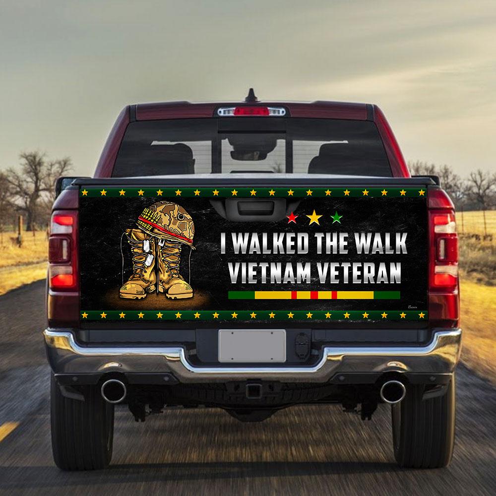 Vietnam Veterans truck Tailgate Decal Sticker Wrap Veteran Day Veteran Gifts Veteran Decoration Idea I Walked The Walk Tailgate Wrap Decals For Trucks