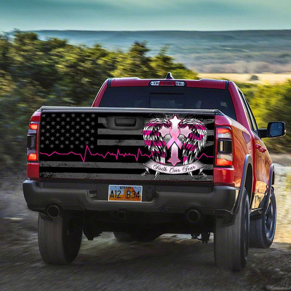 Breat Cancer Awareness truck Tailgate Decal Sticker Wrap Tailgate Wrap Decals For Trucks