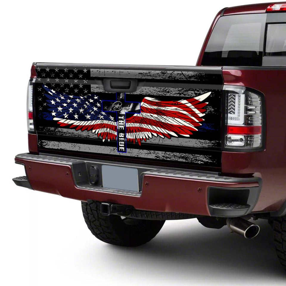 Police Back The Blue truck Tailgate Decal Sticker Wrap Tailgate Wrap Decals For Trucks