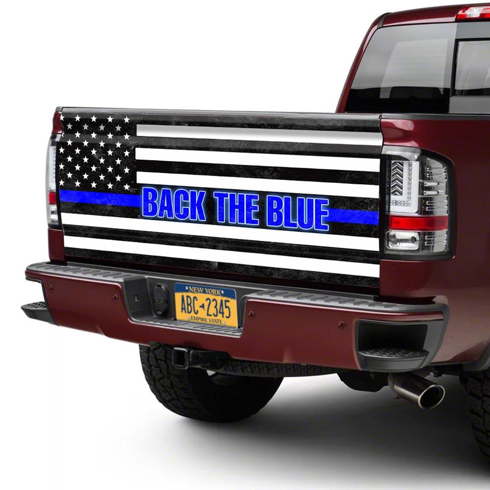 Back The Blue truck Tailgate Decal Sticker Wrap Tailgate Wrap Decals For Trucks