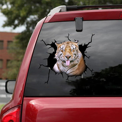 [sk1466-snf-lad]-tiger-crack-car-sticker-hunting-lover