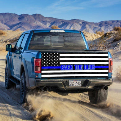 Back The Blue truck Tailgate Decal Sticker Wrap Tailgate Wrap Decals For Trucks