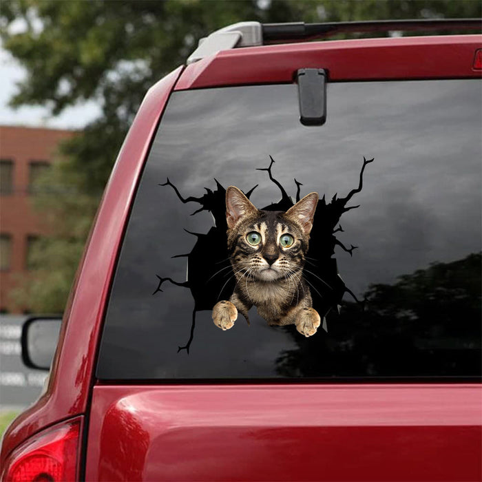 [da0490-snf-tnt]-bengal-cat-crack-car-sticker-cats-lover