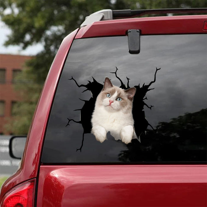 [da0483-snf-tnt]-ragdoll-cat-crack-car-sticker-cats-lover