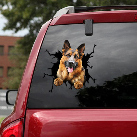 [th0540-snf-pta]-german-shepherd-crack-car-sticker-dogs-lover