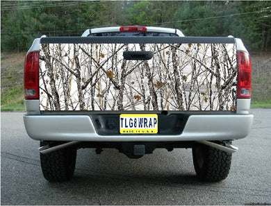 Camo Camouflage Tree Real Snow Vinyl Graphic Tailgate Cover Tailgate Flag Cute Tailgate Wrap For Trucks