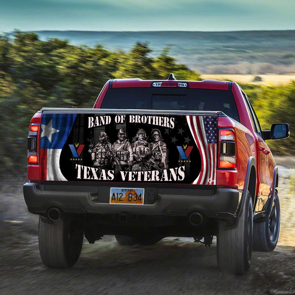 Texas Veterans truck Tailgate Decal Sticker Wrap Veteran Day Veteran Gifts Veteran Decoration Idea Band Of Brothers Tailgate Wrap Decals For Trucks
