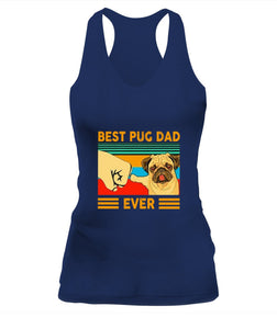 Best Pug Dad Ever D1016 - Women's Tank - Racerback