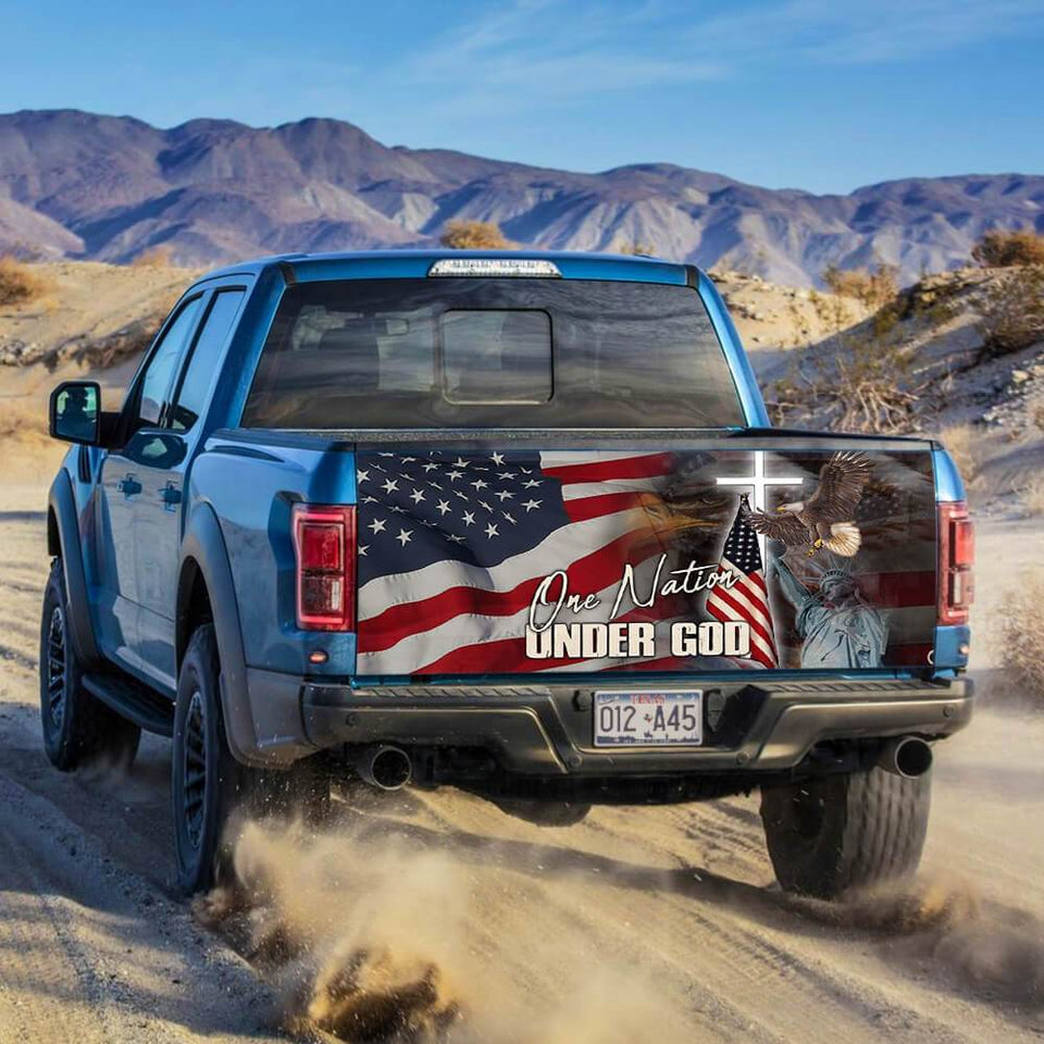 One Nation Under God truck Tailgate Decal Sticker Wrap Tailgate Wrap Decals For Trucks