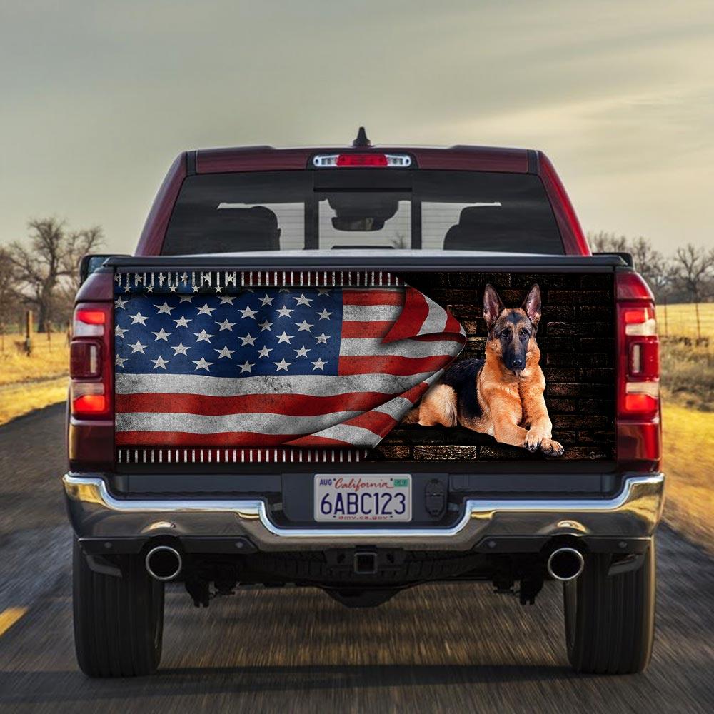 German Shepherd American truck Tailgate Decal Sticker Wrap Tailgate Wrap Decals For Trucks
