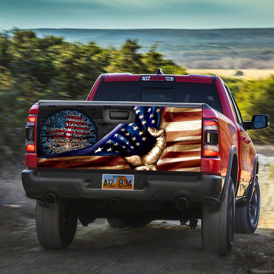 American Grown Viking Rootruck Tailgate Decal Sticker Wrap Tailgate Wrap Decals For Trucks