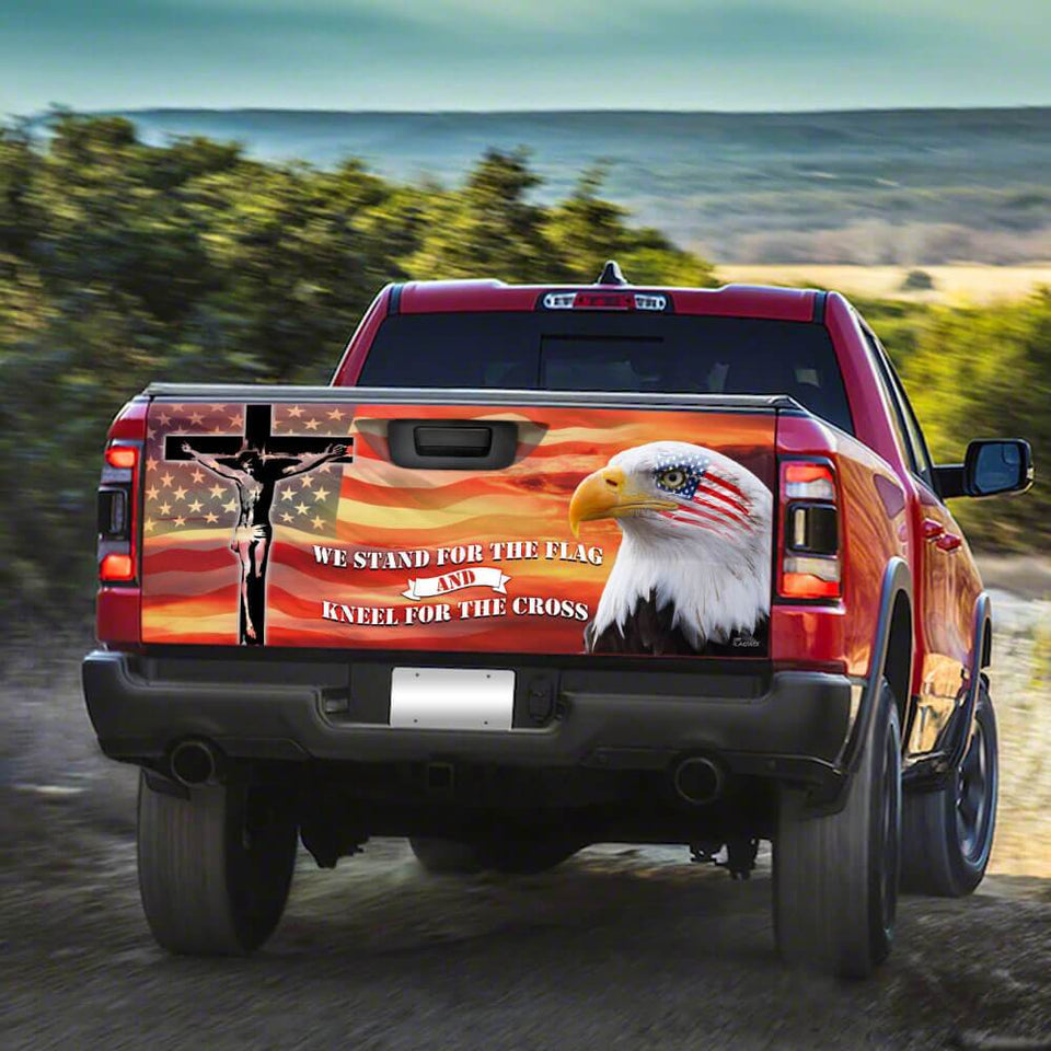 Eagle American Patriots truck Tailgate Decal Sticker Wrap We Stand For The Flag Tailgate Wrap Decals For Trucks