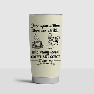 A Girl Loved Coffee And Corgi Tumbler Cup TC1620 - Camellia Print