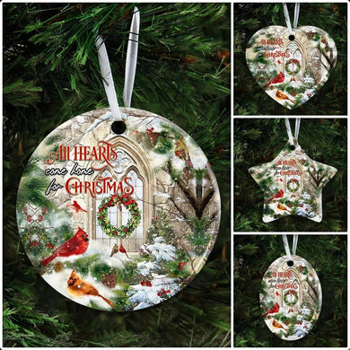 All Hearts Come Home for Christmas, Cardinal Ceramic Ornament Christmas Home Decor
