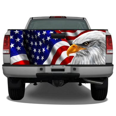 American Flag Bald Eagle Tailgate Wrap Sticker Decals For Trucks
