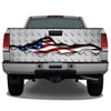American Flag Ripped Metal Diamond Plate Tailgate Wrap Sticker Tailgate Wrap Decals For Trucks