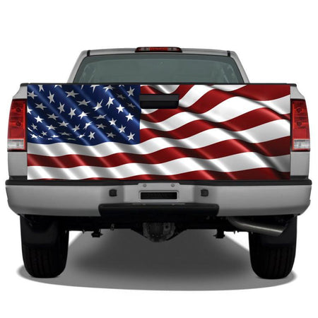 American Flag Waving Tailgate Wrap Tailgate Sticker Wrap Decals For Trucks