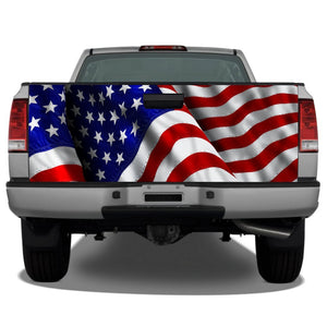 American Flag Waving #4 Tailgate Wrap Sticker Tailgate Wrap Decals For Trucks