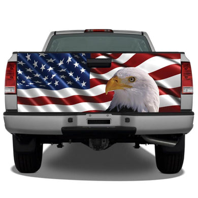 American Flag Bald Eagle Tailgate Sticker Wrap Decals For Trucks