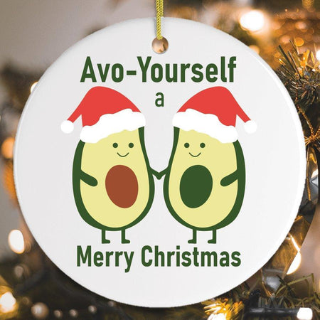 Avocado Merry Christmas Ornament