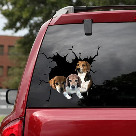 [bh0314-snf-ptd]-beagle-crack-car-sticker-dogs-lover