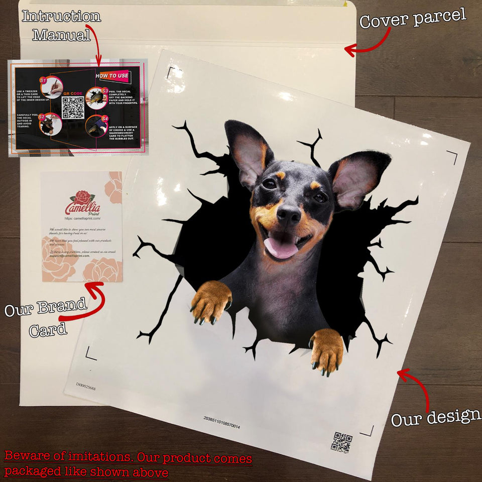 Miniature Pinscher Crack Stickers Custom You Cute Clear Sticker Paper Christmas Ideas