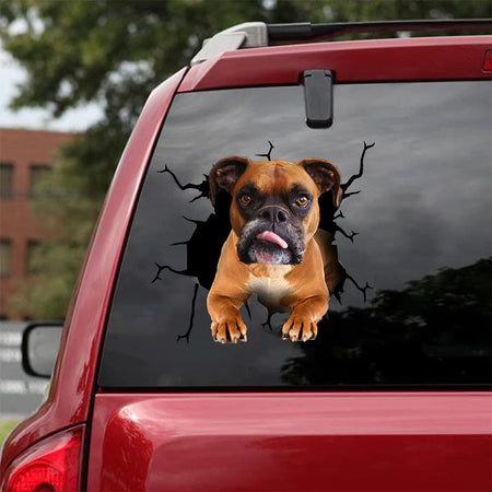 [bh0334-snf-lad]-boxer-crack-car-sticker-dogs-lover