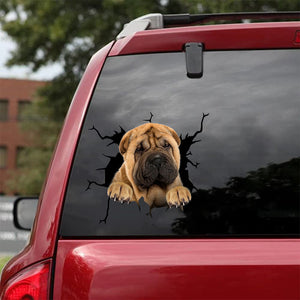[bh0379-snf-tnt]-shar-pei-crack-car-sticker-dogs-lover