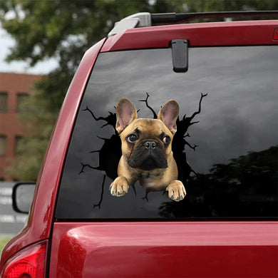 [bh0432-snf-tnt]-french-bulldog-crack-car-sticker-dogs-lover