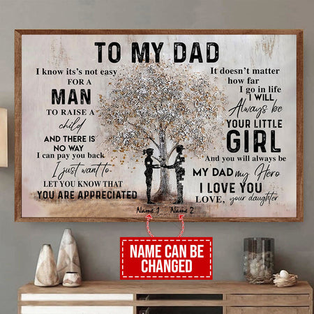 [bh0506-lad]-personalized-to-my-dad-poster-custom-gift-for-father's-day