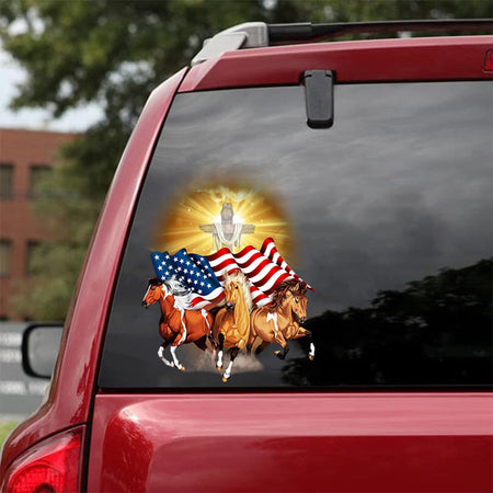 [bh0605-snf-tnt]-horse-crack-car-sticker-animal-lovers