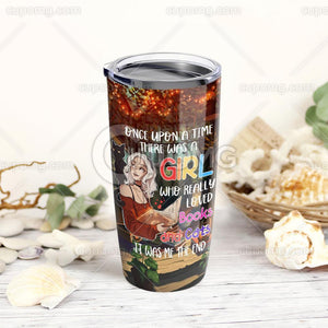 A Girl Who really Loved Books And Cats Tumbler 20oz BQ202TC