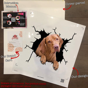 Vizsla Dog Crack Door Decal Funny Label Paper Gifts For Dad
