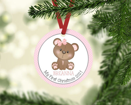 Baby's First Christmas Ornament, Teddy Bear Christmas Ornament, Christmas tree decoration, Christmas Home Decor