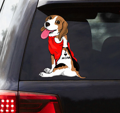 [th0728-snf-ptd]-beagle-crack-car-sticker-dogs-lover