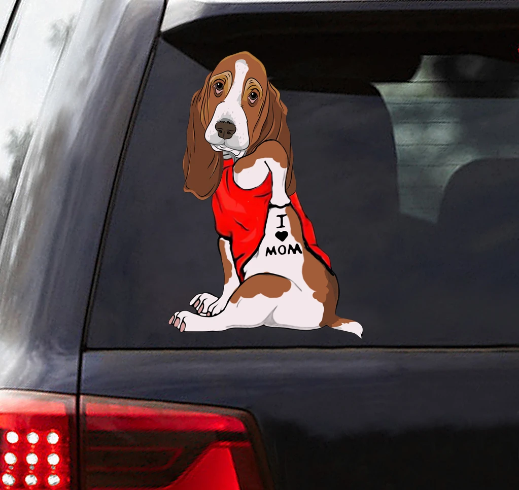[th0734-snf-ptd]-beagle-crack-car-sticker-dogs-lover